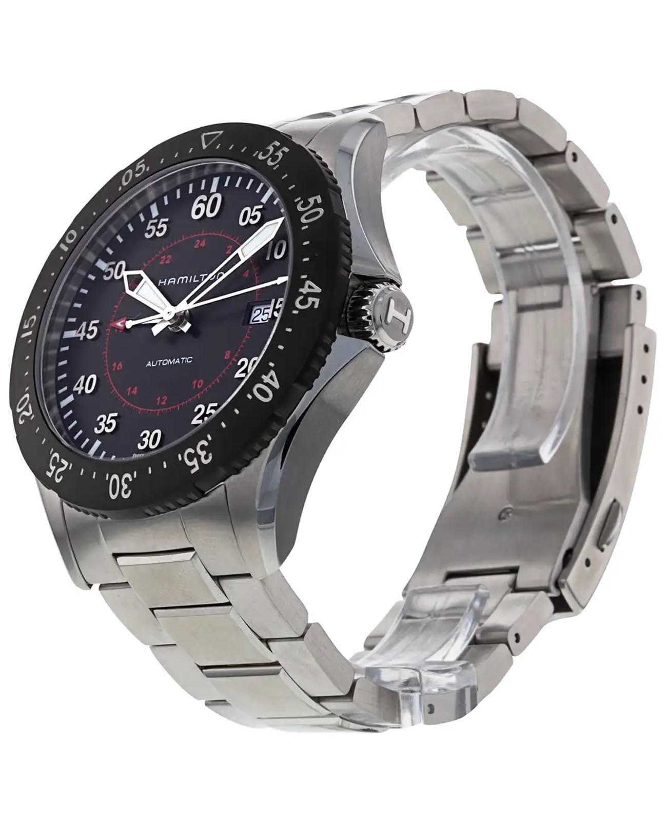 Hamilton Hamilton Khaki Aviation Pilot GMT Auto H76755135, khaki aviation швейцария мужские часы на браслете нержавеющая сталь боковой вид