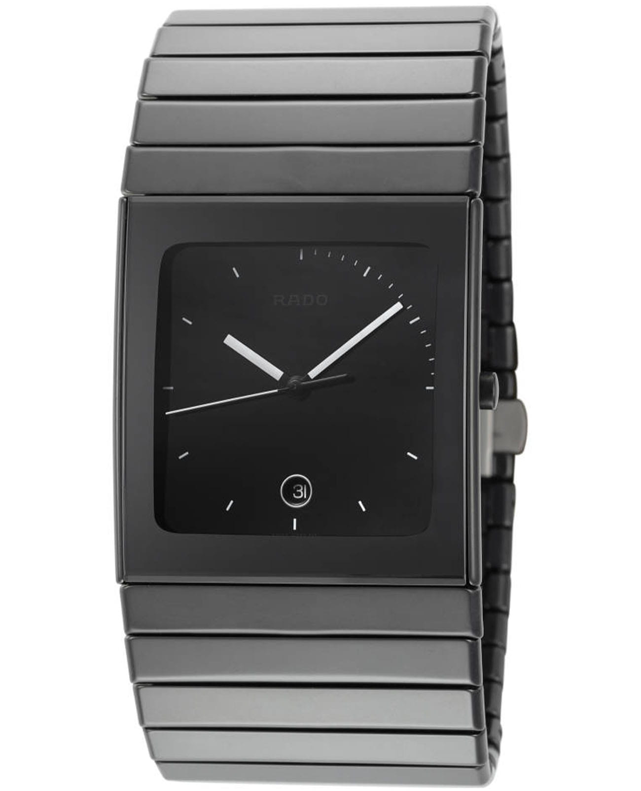 Rado Rado Ceramica R21717152  R21717152 кварцевые мужские часы черный циферблат, браслет керамика — вид спереди