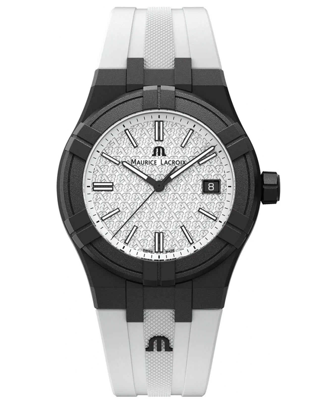 Maurice Lacroix Maurice Lacroix Aikon Tide Special Edition FIBA 3x3 AI2008-00YZ1-000-0  AI2008-00YZ1-000-0 кварцевые мужские часы белый циферблат, браслет каучук — вид спереди