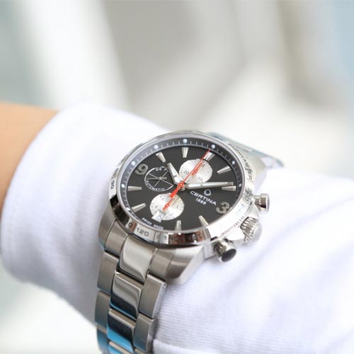 Certina Certina DS Podium Chronograph Automatic C001.427.11.057.01, ds podium швейцария мужские часы на браслете нержавеющая сталь боковой вид