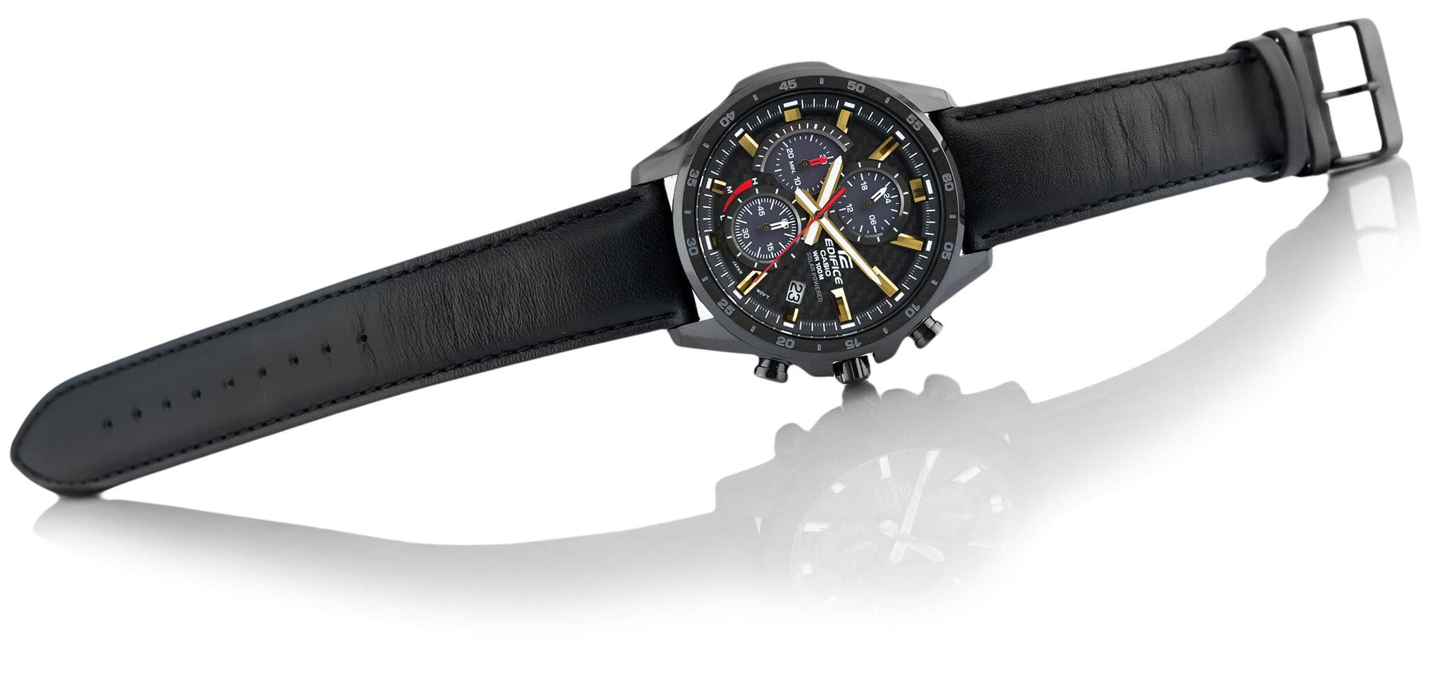 Casio Casio Edifice EQS-900CL-1A кварцевые мужские часы часы крупный план черный циферблата