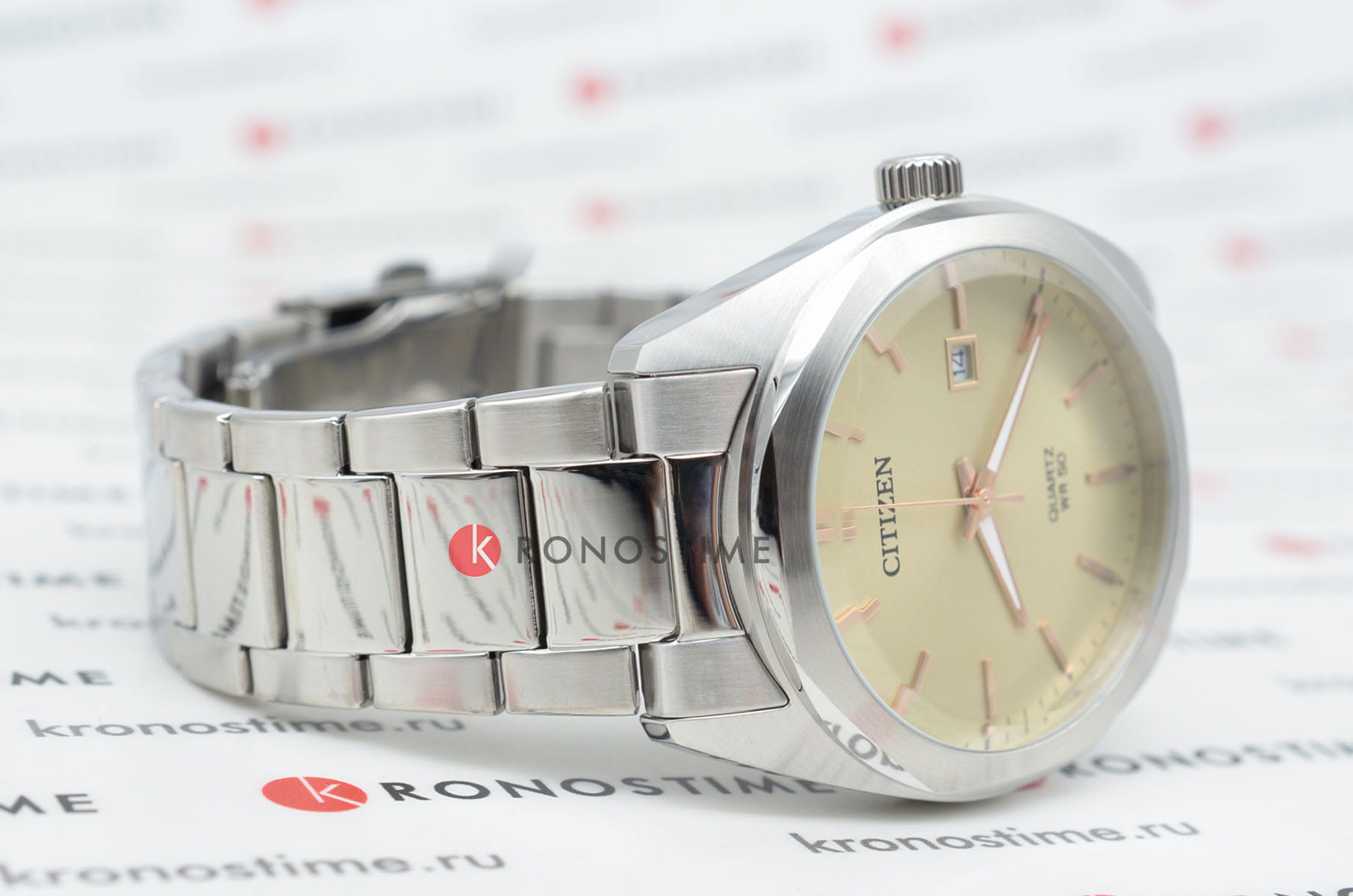 Citizen Citizen Basic BI5110-54B мужские часы бежевый циферблат на запястье