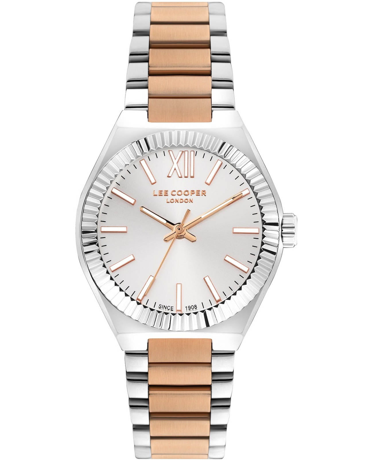 Lee Cooper Lee Cooper LC07970.530  LC07970.530 кварцевые женские часы серебристый циферблат, браслет нержавеющая сталь с ip-покрытием — вид спереди