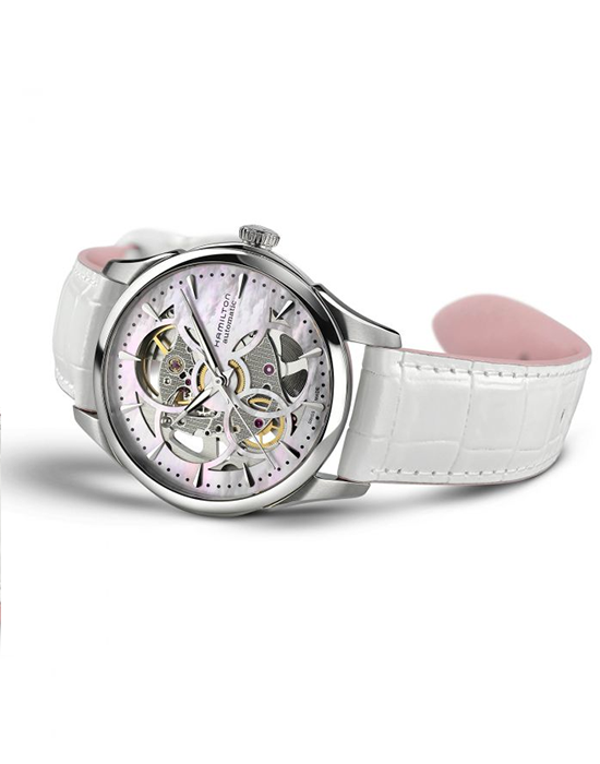 Hamilton Hamilton Jazzmaster Skeleton Lady Auto H32405871 , наручные женские часы фото под углом