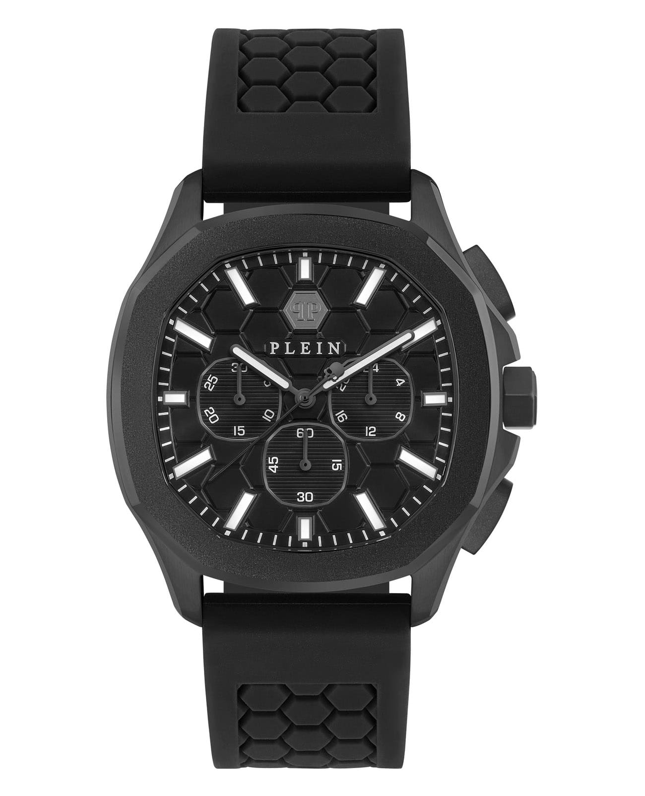 Philipp Plein Philipp Plein Plein Philipp PWSAA0823  PWSAA0823 кварцевые мужские часы черный циферблат, браслет силикон — вид спереди