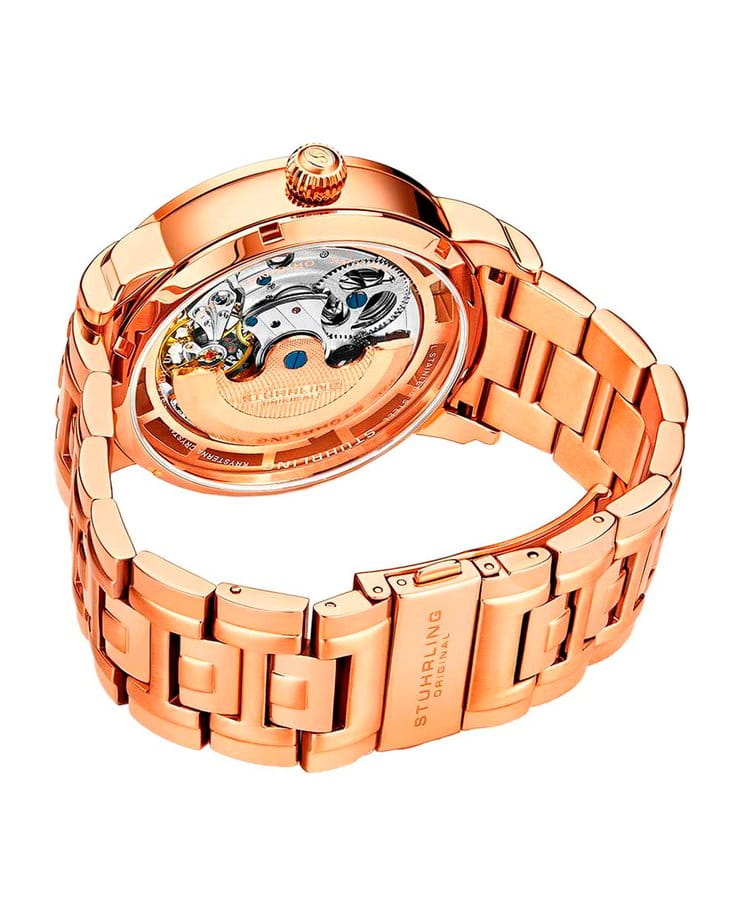 Stuhrling Stuhrling Luciano 371B.04 мужские часы золотой циферблат на запястье