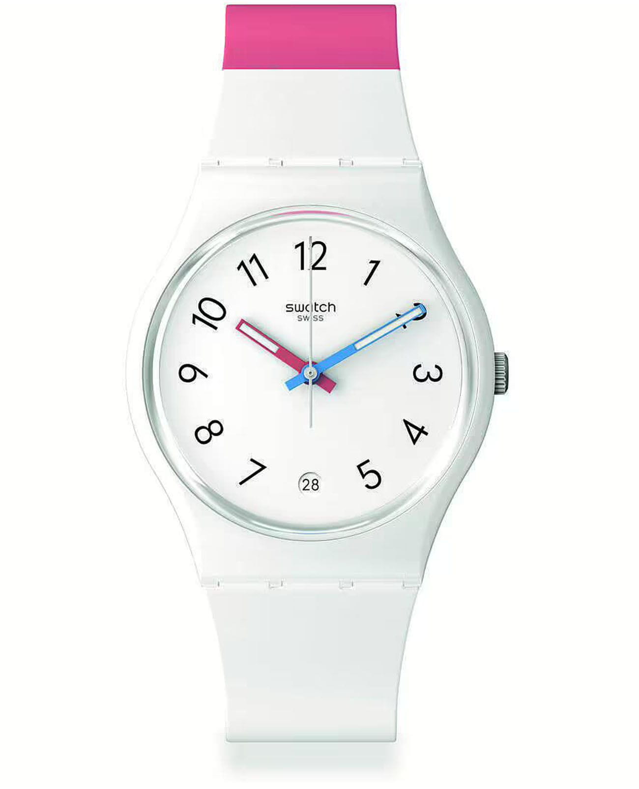 Swatch Swatch Gent Biosourced Standart SO28W400  SO28W400 кварцевые женские часы белый циферблат, браслет силикон — вид спереди