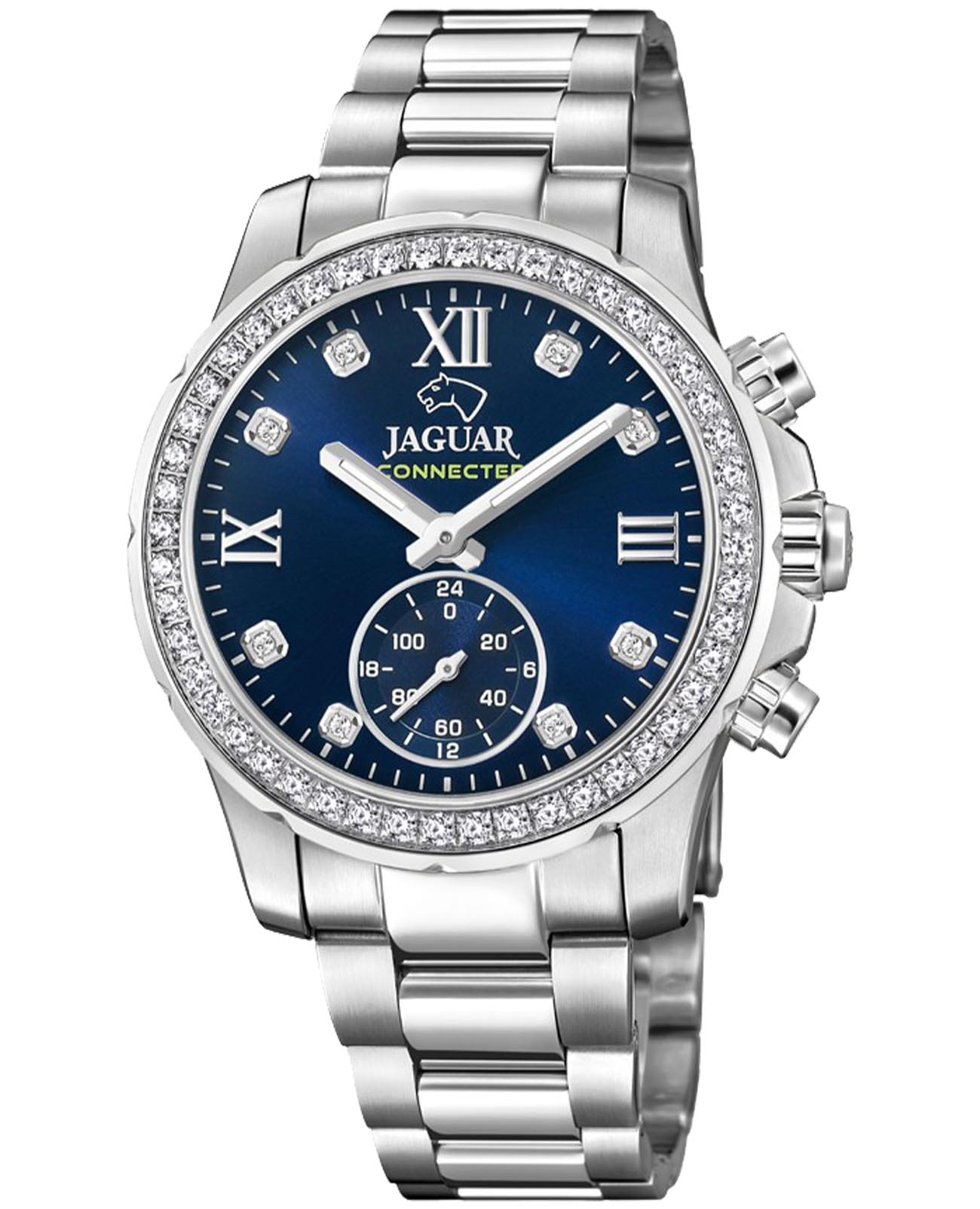Jaguar Jaguar Connected Lady J980/3  J980/3 кварцевые женские часы синий циферблат, браслет нержавеющая сталь — вид спереди