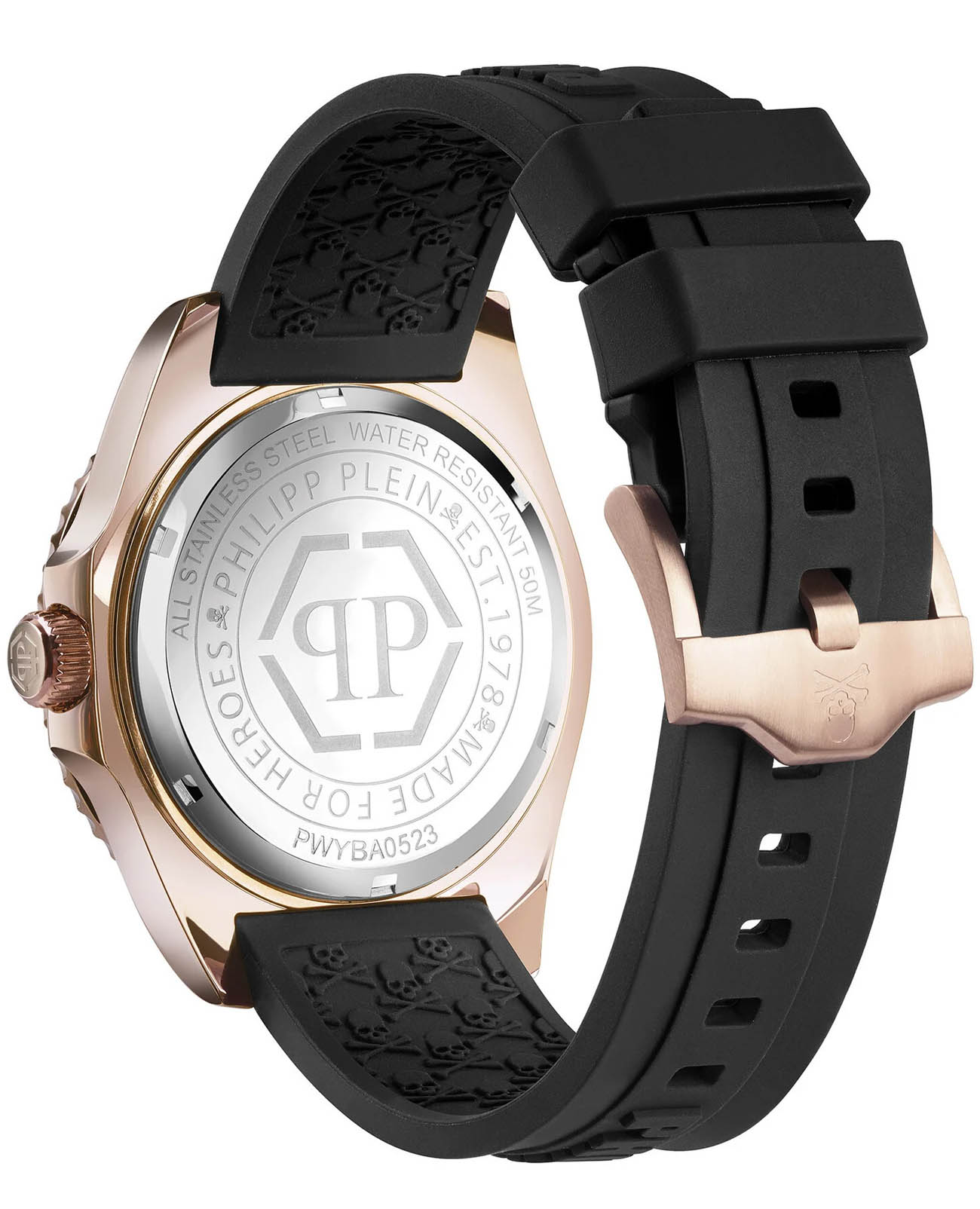 Philipp Plein Philipp Plein GMT-I Challenger PWYBA0523,  германия мужские часы на браслете силикон боковой вид