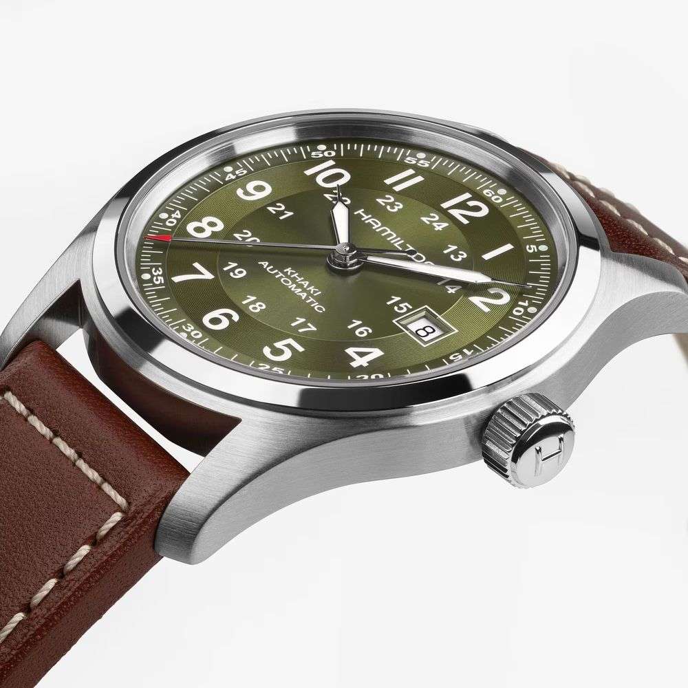 Hamilton Hamilton Khaki Field Auto H70605560 мужские часы зеленый циферблат на запястье