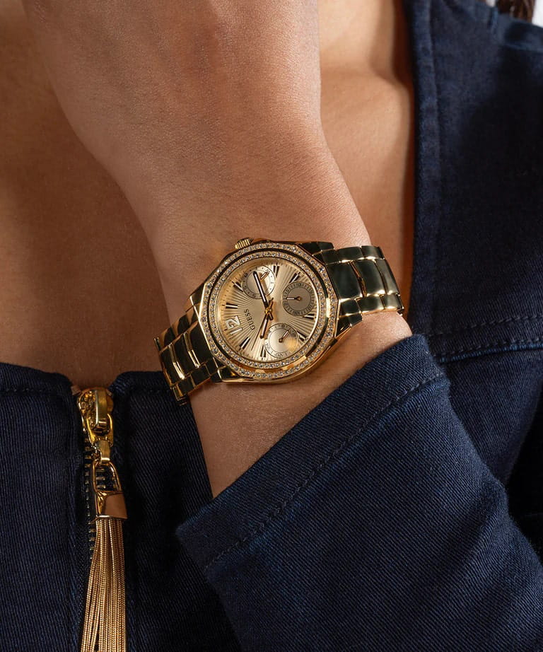 Guess Guess Sport GW0685L2 кварцевые женские часы часы крупный план золотой циферблата