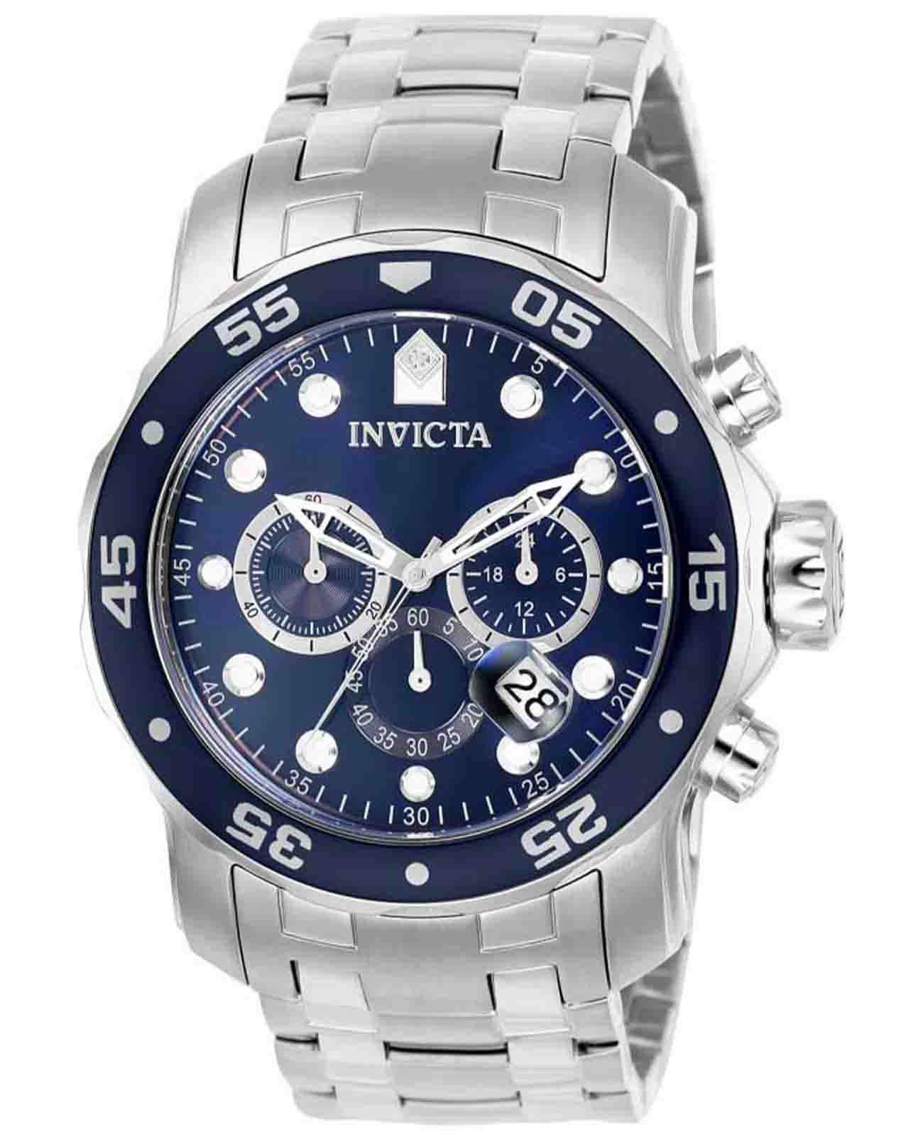 Invicta Invicta Pro Diver IN0070  IN0070 кварцевые мужские часы синий циферблат, браслет нержавеющая сталь — вид спереди