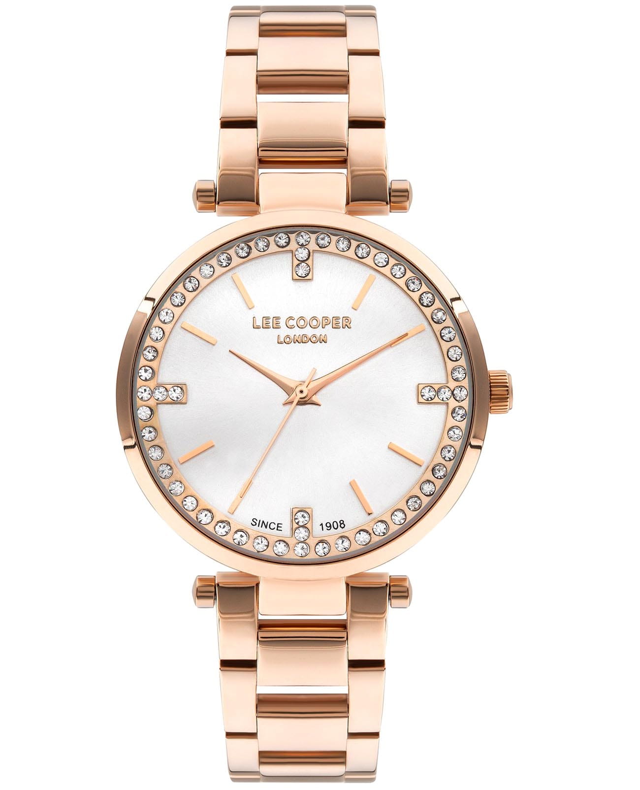 Lee Cooper Lee Cooper LC07591.430  LC07591.430 кварцевые женские часы серебристый циферблат, браслет нержавеющая сталь с ip-покрытием — вид спереди