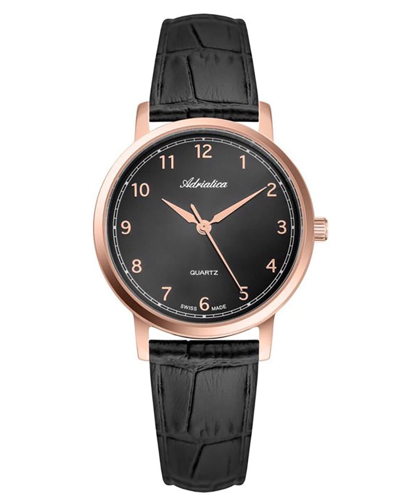 Adriatica Adriatica Pairs A3187.9224Q  A3187.9224Q кварцевые женские часы черный циферблат, браслет кожаный — вид спереди