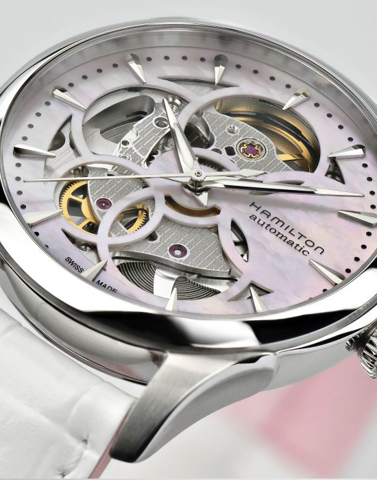 Оригинальные часы Hamilton Hamilton Jazzmaster Skeleton Lady Auto H32405871 механические калибр механизма h-10-s общий вид