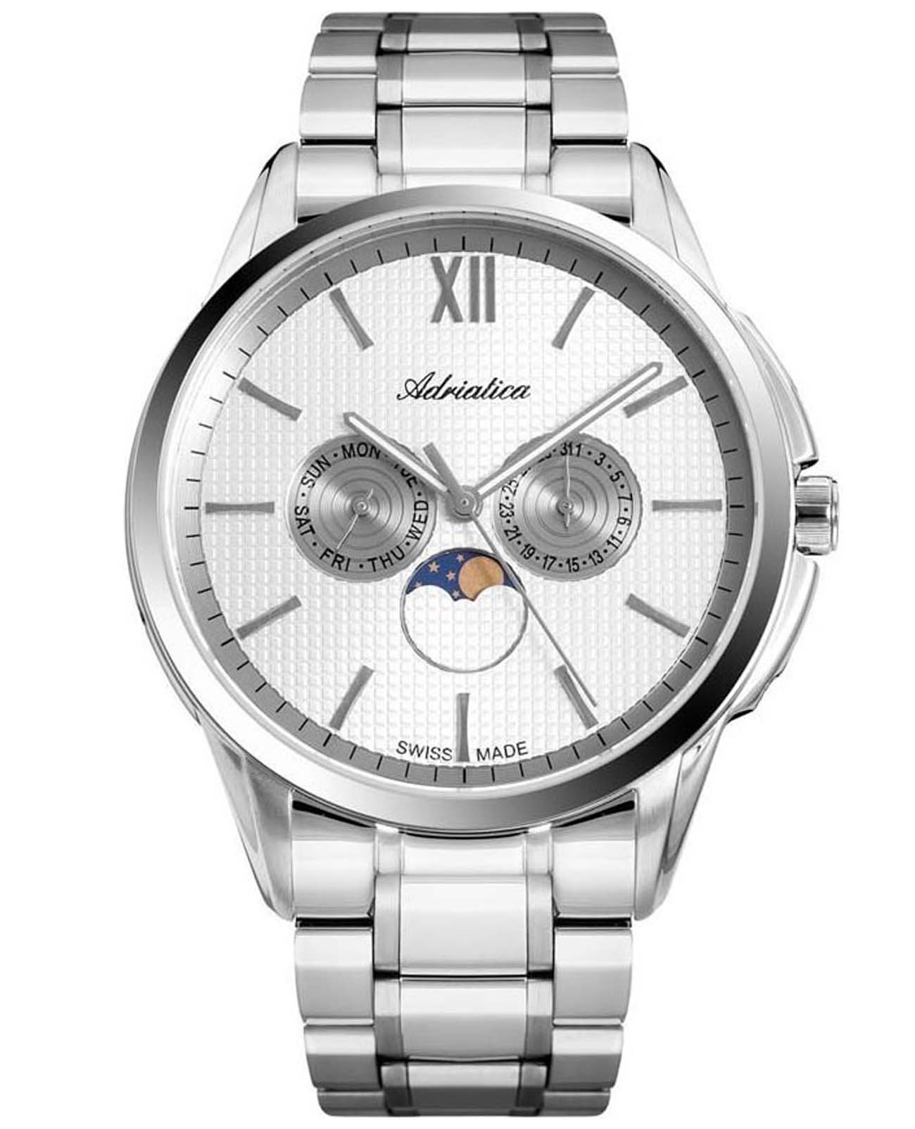 Adriatica Adriatica Essence A8283.5163QF  A8283.5163QF кварцевые мужские часы  циферблат, браслет нержавеющая сталь — вид спереди