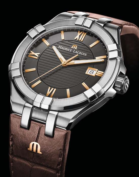 Maurice Lacroix Maurice Lacroix Aikon Date AI1008-SS001-333-1  — детали корпуса и кожаный