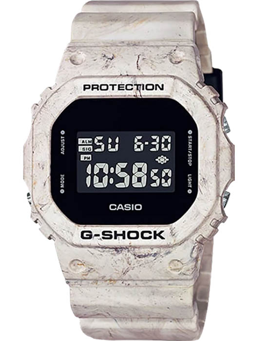 Casio Casio G-Shock DW-5600WM-5 DW-5600 DW-5600WM-5ER электронные мужские часы черный циферблат, браслет полимер — вид спереди