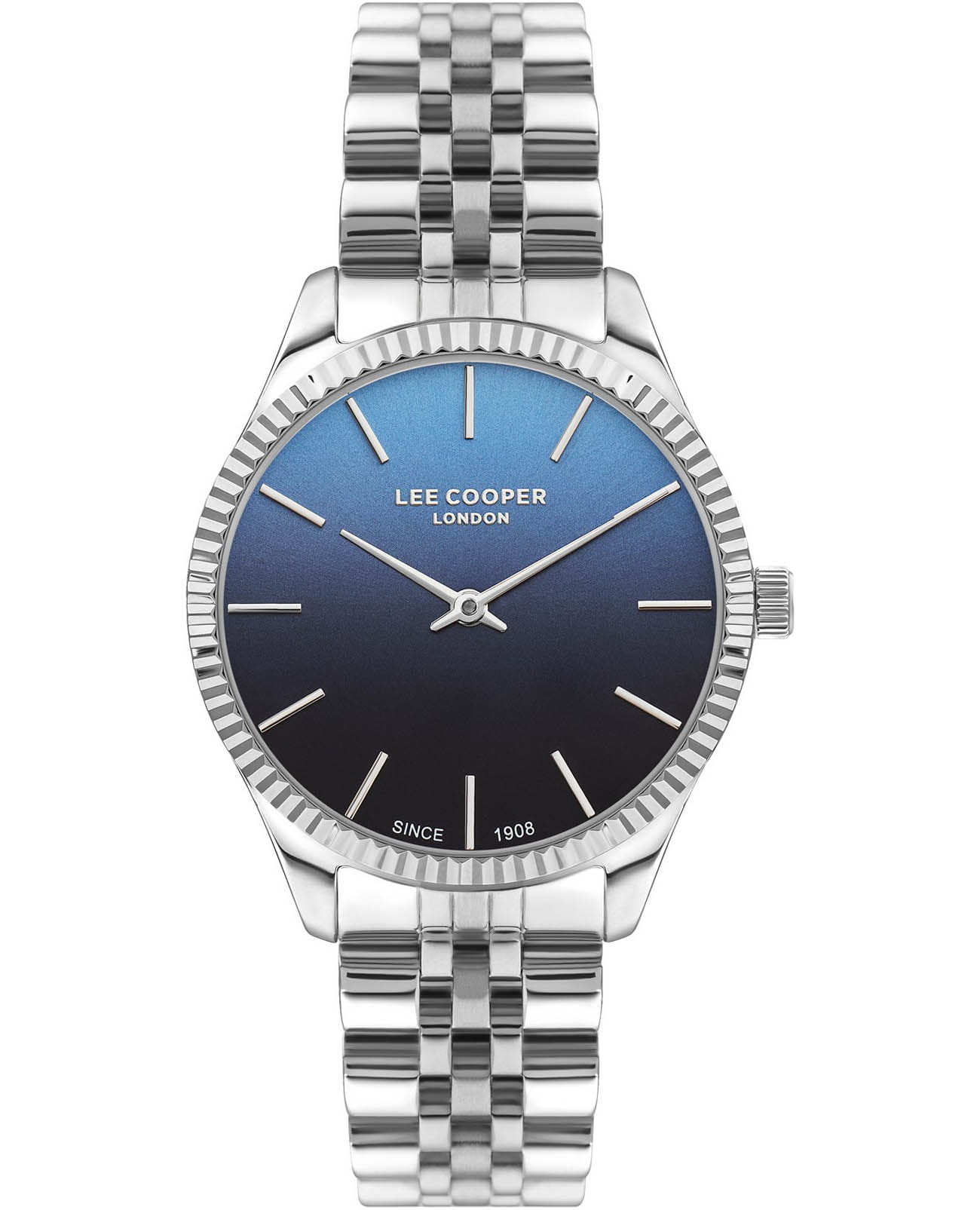 Lee Cooper Lee Cooper LC07682.390  LC07682.390 кварцевые женские часы синий циферблат, браслет нержавеющая сталь — вид спереди