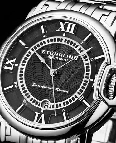 Stuhrling Stuhrling Heritage Depthmaster 1001.03 мужские часы черный циферблат на запястье