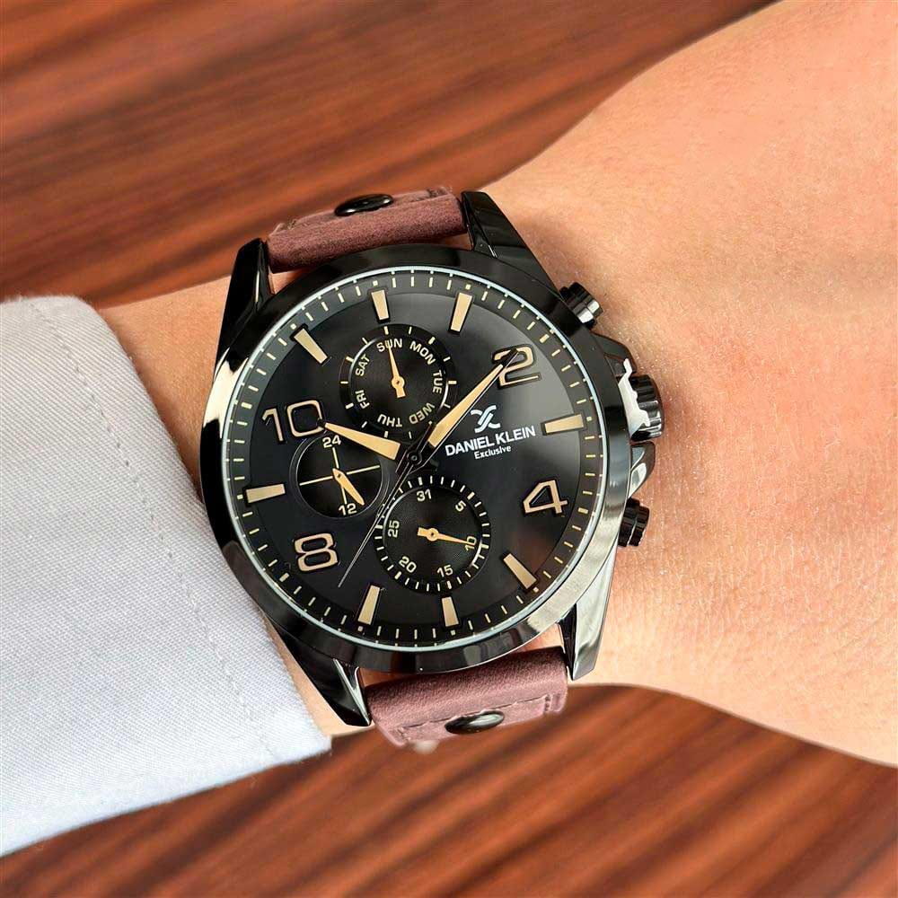 Daniel Klein Daniel Klein Exclusive DK.1.13640-2 кварцевые мужские часы часы крупный план черный циферблата