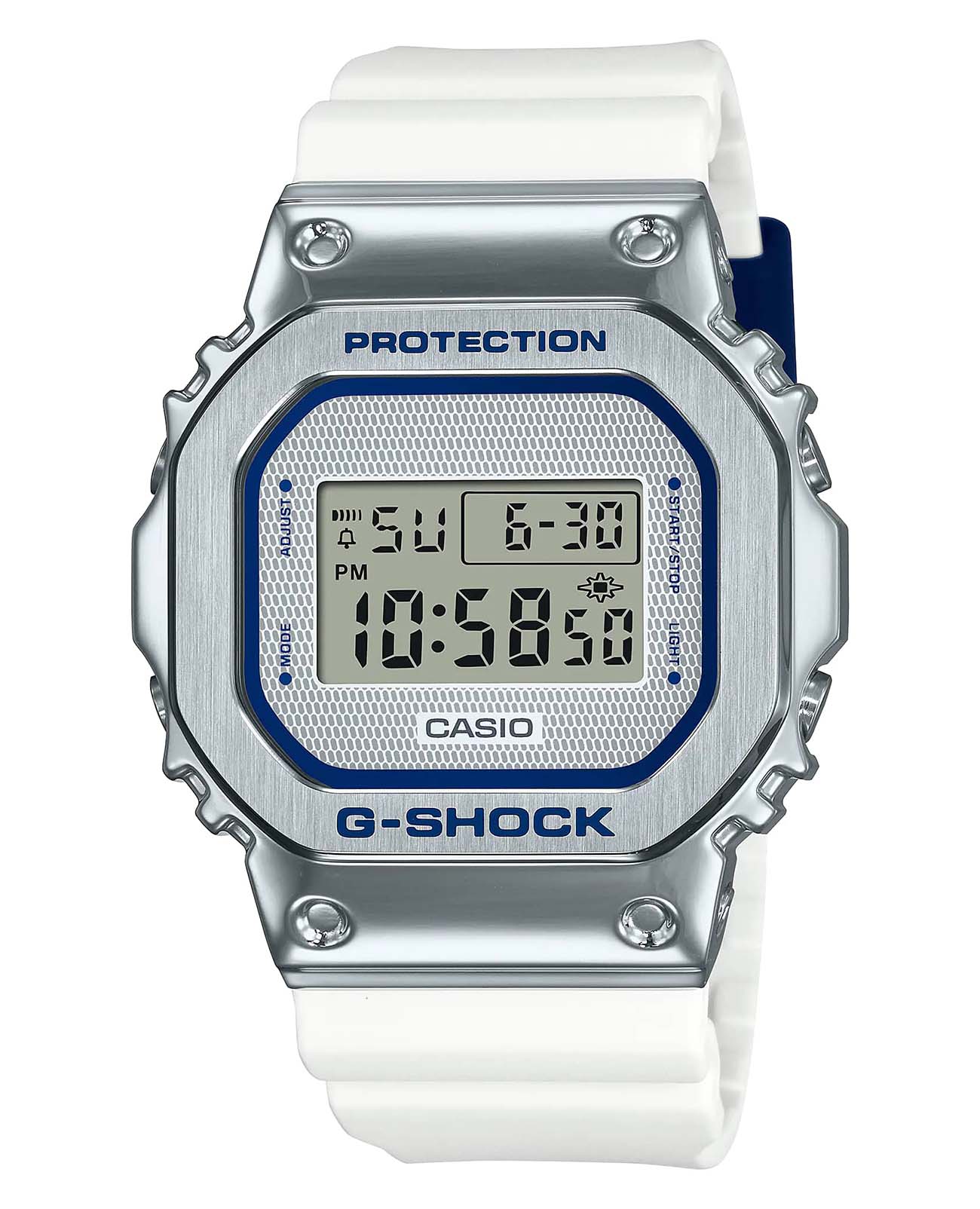 Casio Casio G-Shock GM-5600LC-7 (GM-5600LC-7) GM GM-5600LC-7 электронные мужские часы серебристый циферблат, браслет пластик — вид спереди