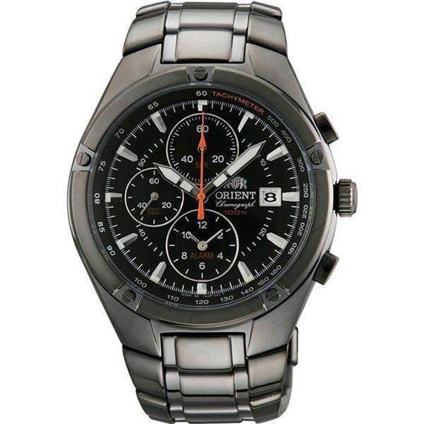 Orient Orient TD0P005B (FTD0P005B)  FTD0P005B кварцевые мужские часы черный циферблат, браслет 18-каратное желтое золото — вид спереди