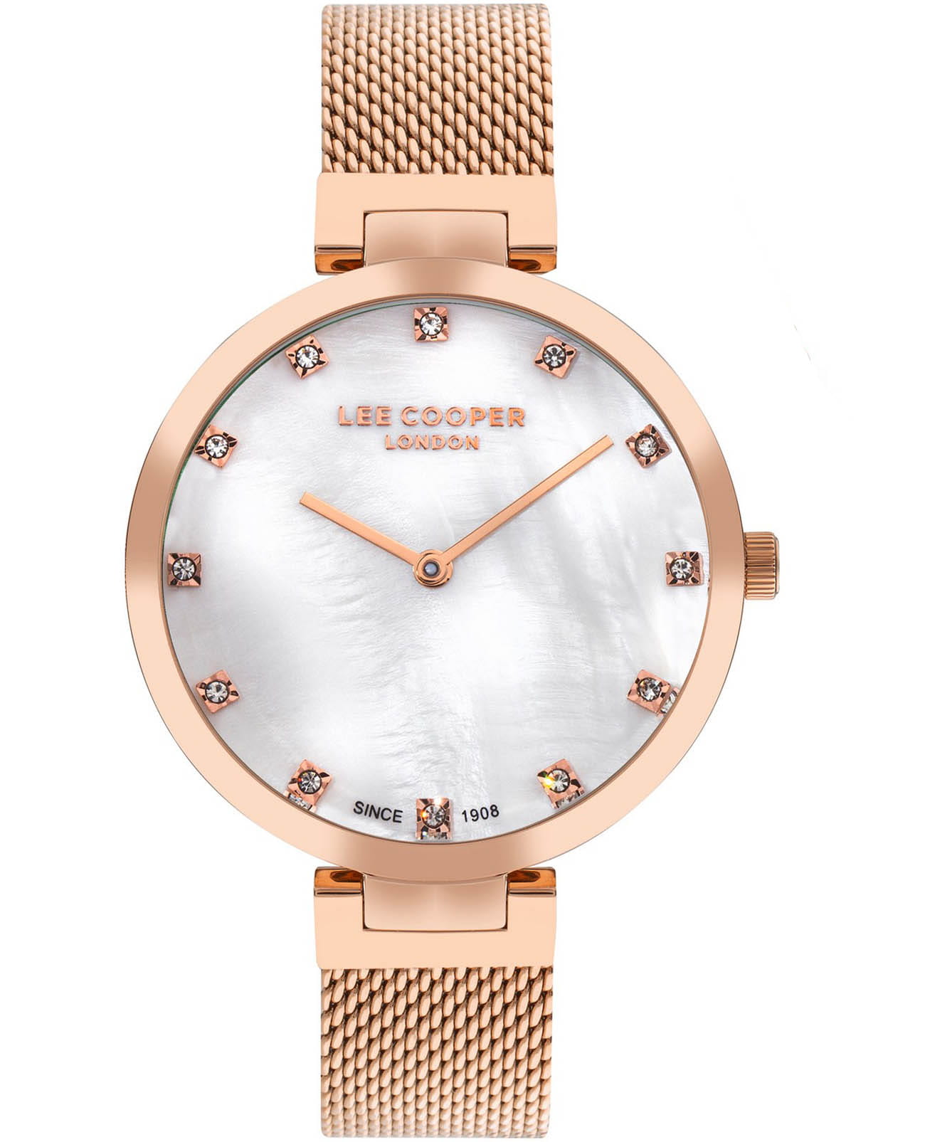 Lee Cooper Lee Cooper LC07806.420  LC07806.420 кварцевые женские часы перламутровый циферблат, браслет нержавеющая сталь с ip-покрытием — вид спереди