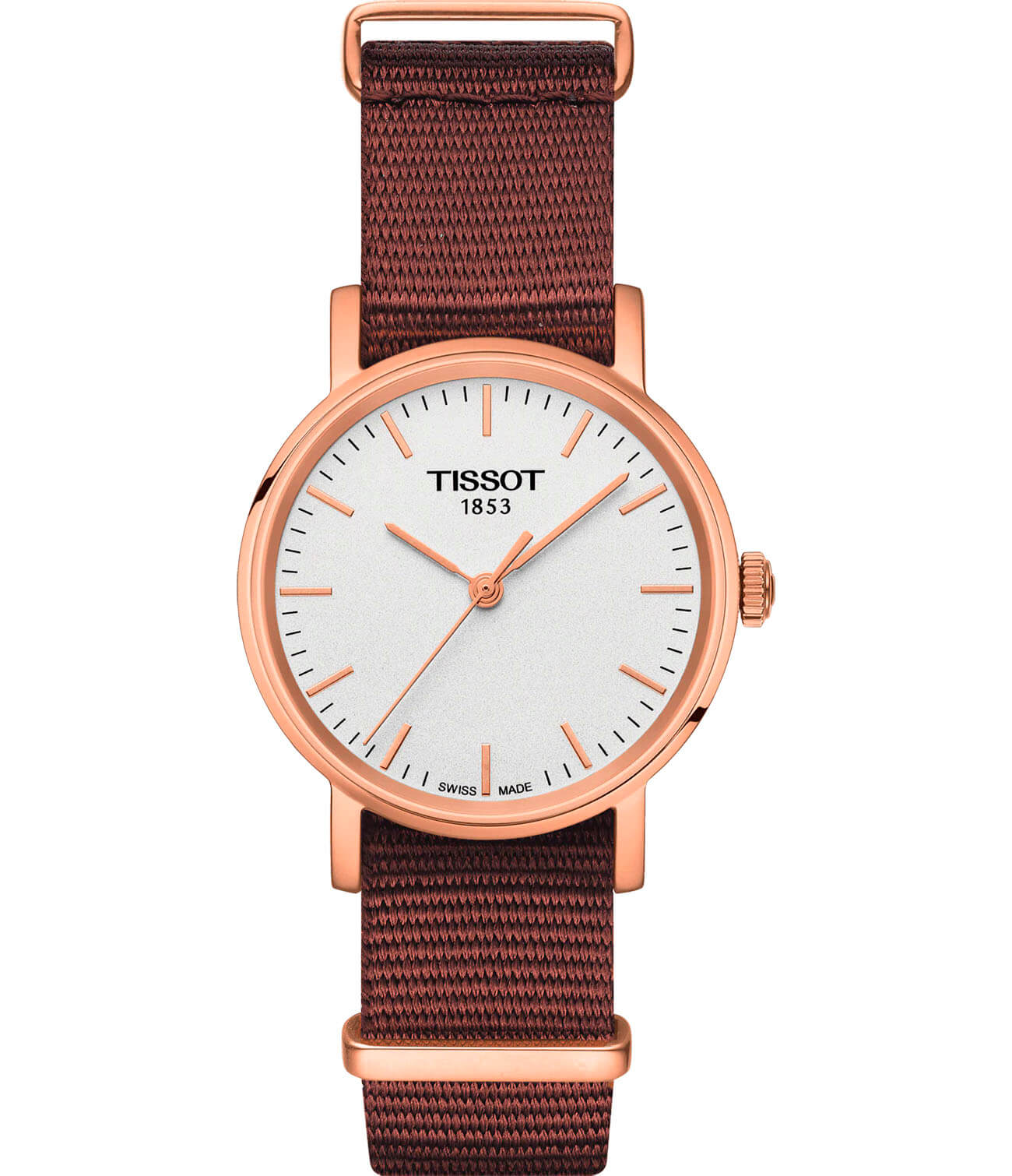 Tissot Tissot Everytime Small Nato T109.210.37.031.00 Everytime T1092103703100 кварцевые женские часы белый циферблат, браслет тканевый — вид спереди