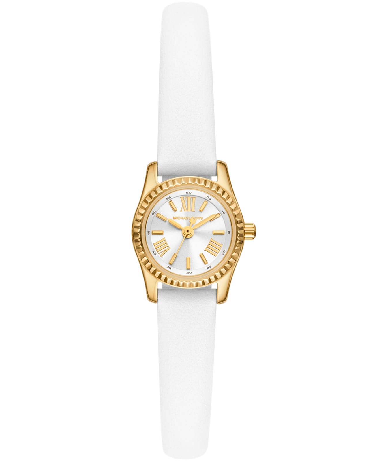 Michael Kors Michael Kors Lexington MK4900  MK4900 кварцевые женские часы серебристый циферблат, браслет кожаный — вид спереди