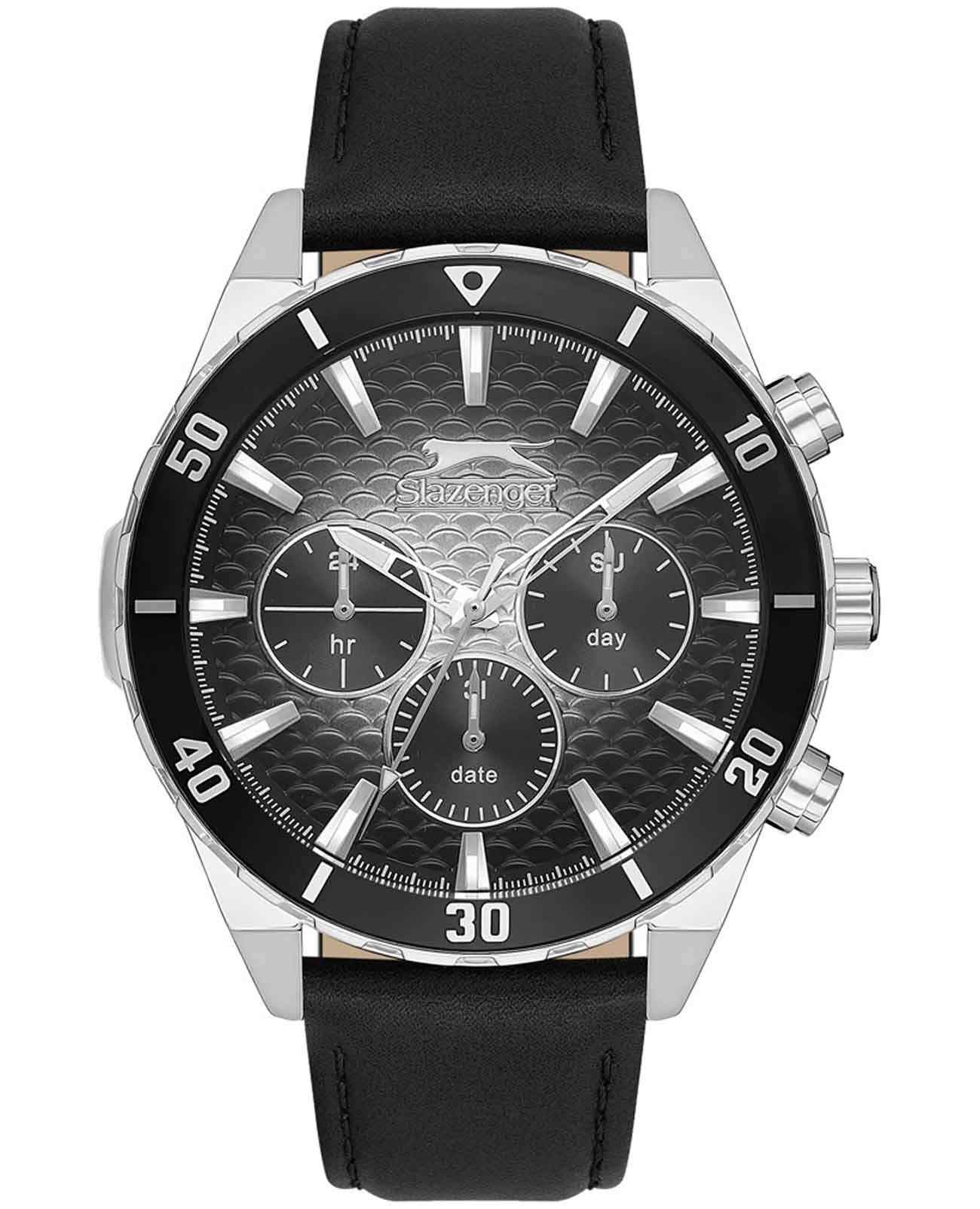Slazenger Slazenger SL.09.2237.2.01  SL.09.2237.2.01 кварцевые мужские часы  циферблат, браслет кожаный — вид спереди