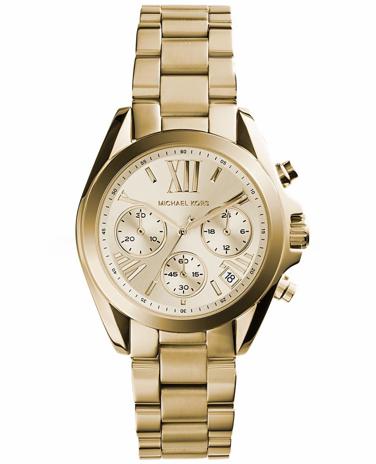 Michael Kors Michael Kors Portia MK5798  MK5798 кварцевые женские часы золотой циферблат, браслет сталь c pvd покрытием — вид спереди