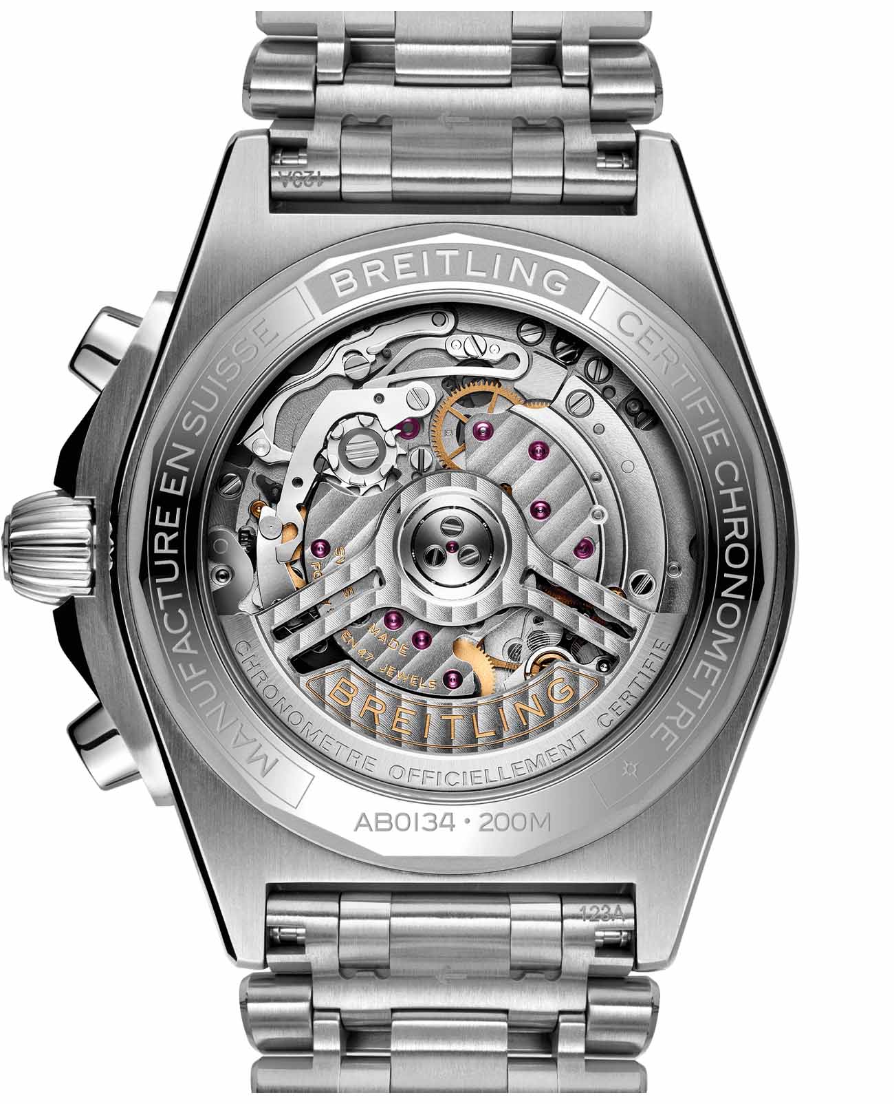 Оригинальные часы Breitling Breitling Chronomat B01 42 AB0134101L2A1 механические калибр механизма мануфактурный механизм breitling caliber b01 общий вид