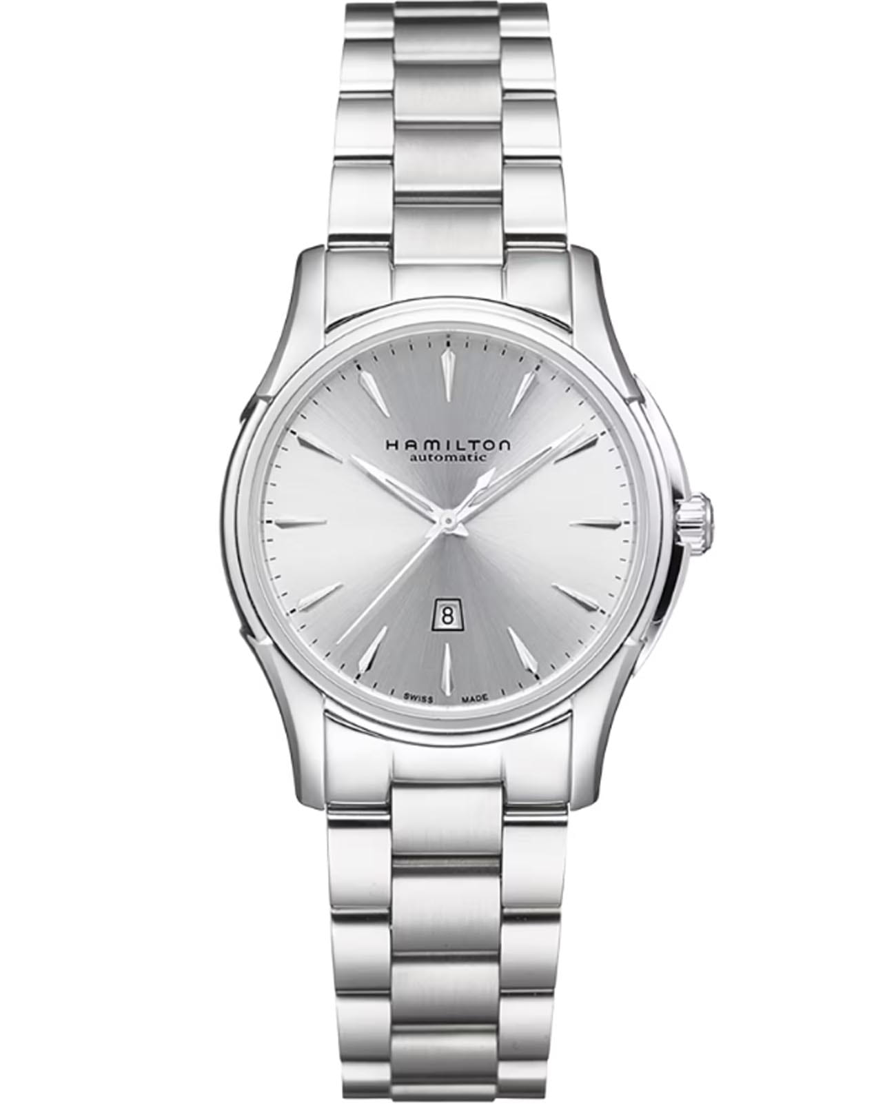 Hamilton Hamilton Jazzmaster Lady Auto H32315152  H32315152 механические женские часы серебристый циферблат, браслет нержавеющая сталь — вид спереди