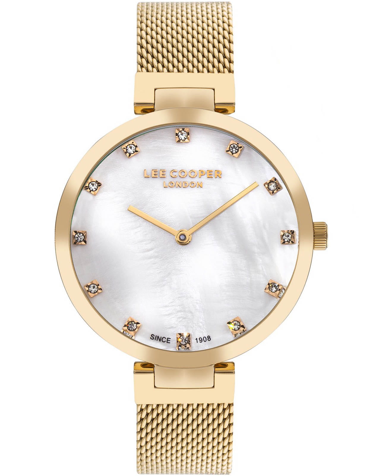 Lee Cooper Lee Cooper LC07806.120  LC07806.120 кварцевые женские часы перламутровый циферблат, браслет нержавеющая сталь с ip-покрытием — вид спереди