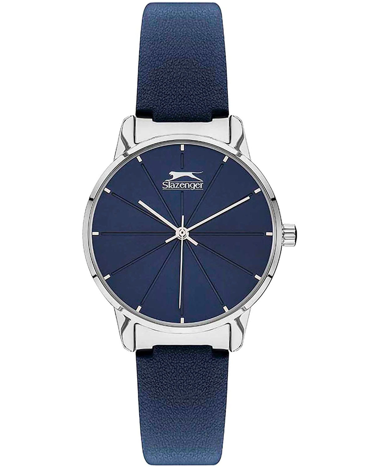Slazenger Slazenger Classic SL.09.2031.3.02  SL.09.2031.3.02 кварцевые женские часы синий циферблат, браслет кожаный — вид спереди