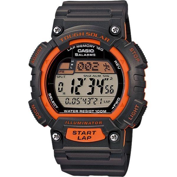 Casio Casio Illuminator STL-S100H-4A  STL-S100H-4A кварцевые мужские часы серый циферблат, браслет пластик — вид спереди