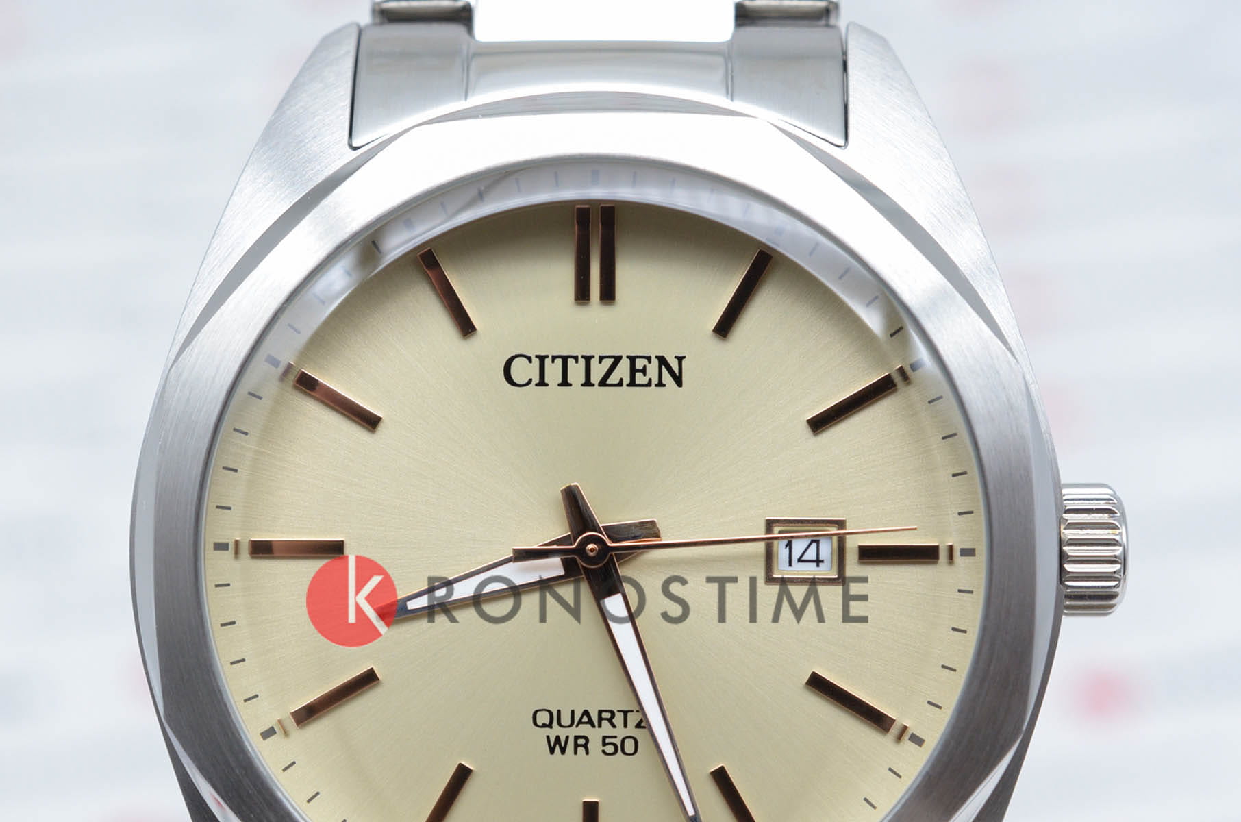 Citizen Citizen Basic BI5110-54B,  япония мужские часы на браслете нержавеющая сталь боковой вид