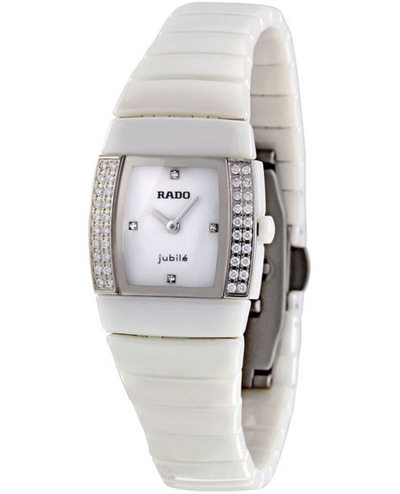 Rado Rado Sintra R13633702  R13633702 кварцевые мужские часы белый циферблат, браслет керамика — вид спереди