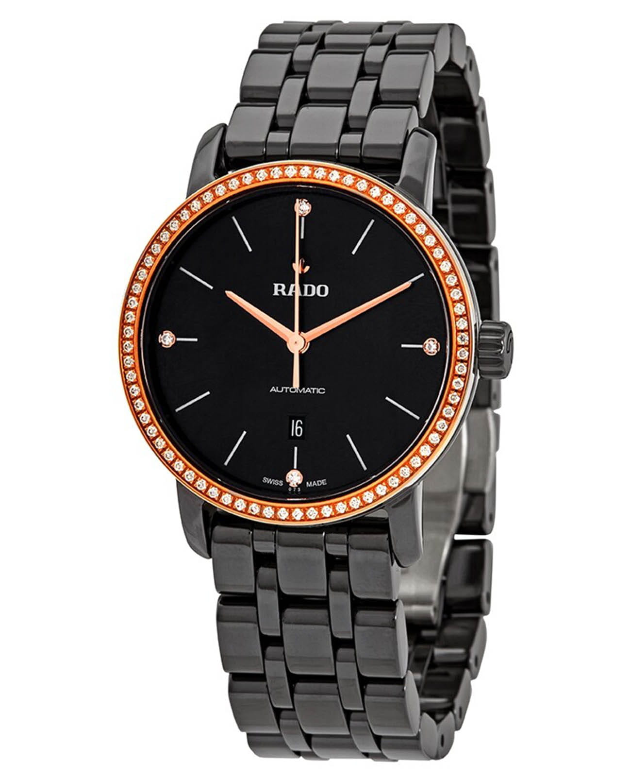 Rado Rado Diamaster R14099737 Automatic R14099737 механические женские часы черный циферблат, браслет керамика — вид спереди