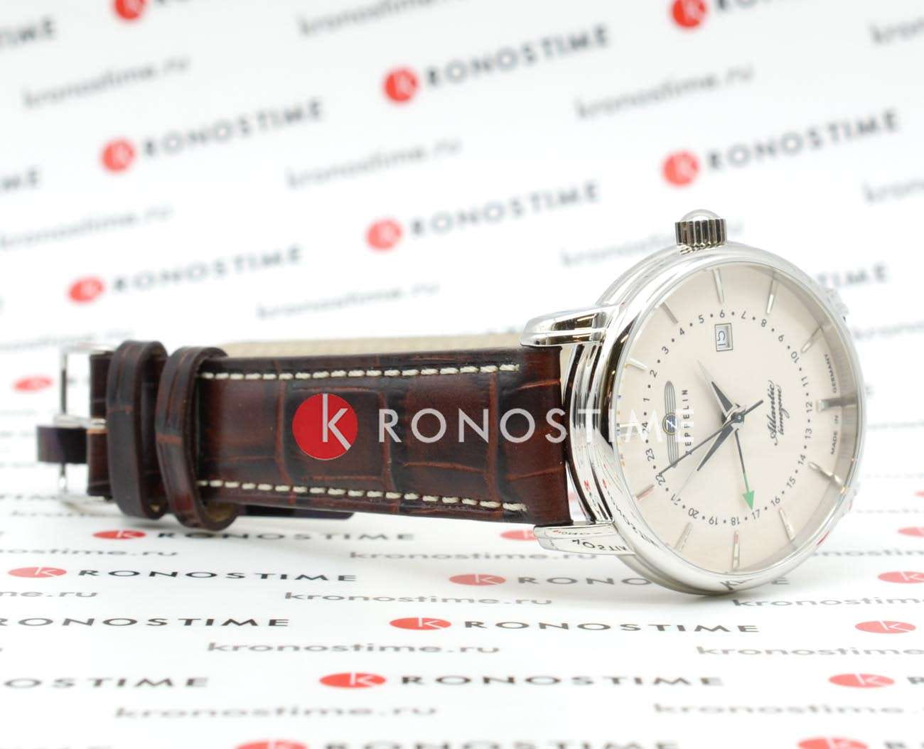 Zeppelin Zeppelin Atlantic 84425,  германия мужские часы на браслете кожаный боковой вид