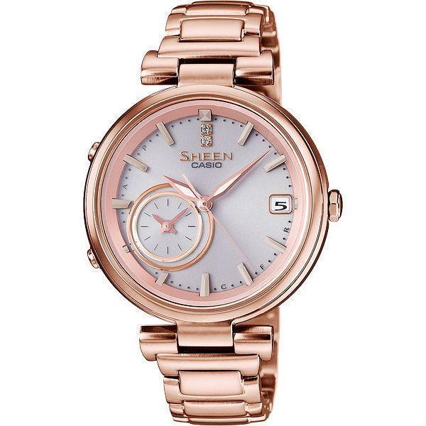 Casio Casio Sheen SHB-100CG-4A  SHB-100CG-4A кварцевые женские часы серый циферблат, браслет  — вид спереди