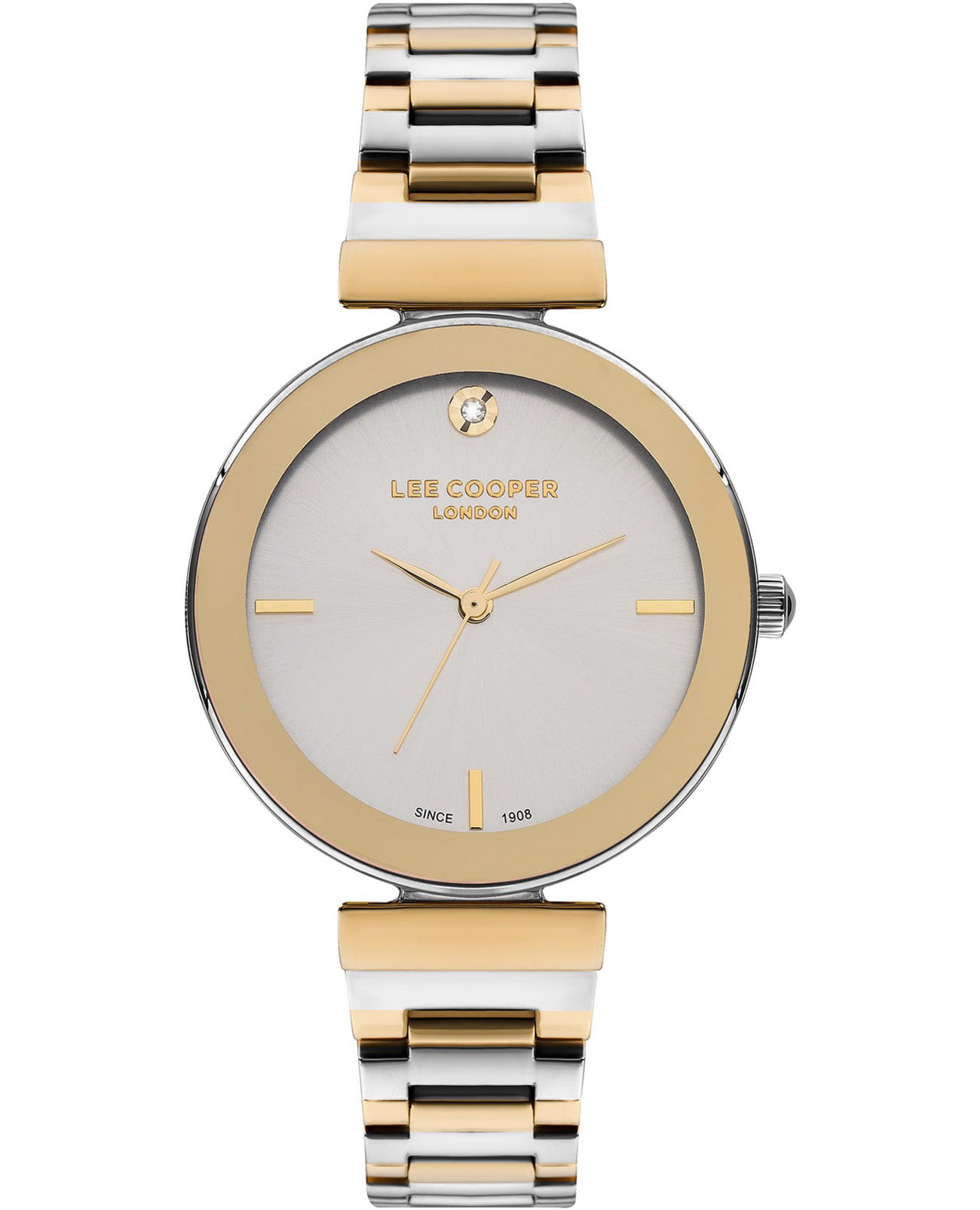 Lee Cooper Lee Cooper LC07711.230  LC07711.230 кварцевые женские часы серебристый циферблат, браслет нержавеющая сталь с ip-покрытием — вид спереди