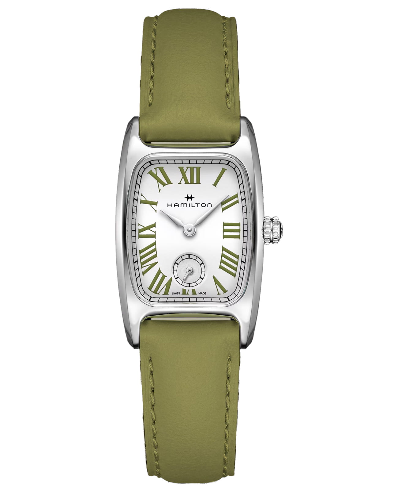 Hamilton Hamilton American Classic Boulton Small Second Quartz H13321813  H13321813 кварцевые женские часы белый циферблат, браслет кожаный — вид спереди