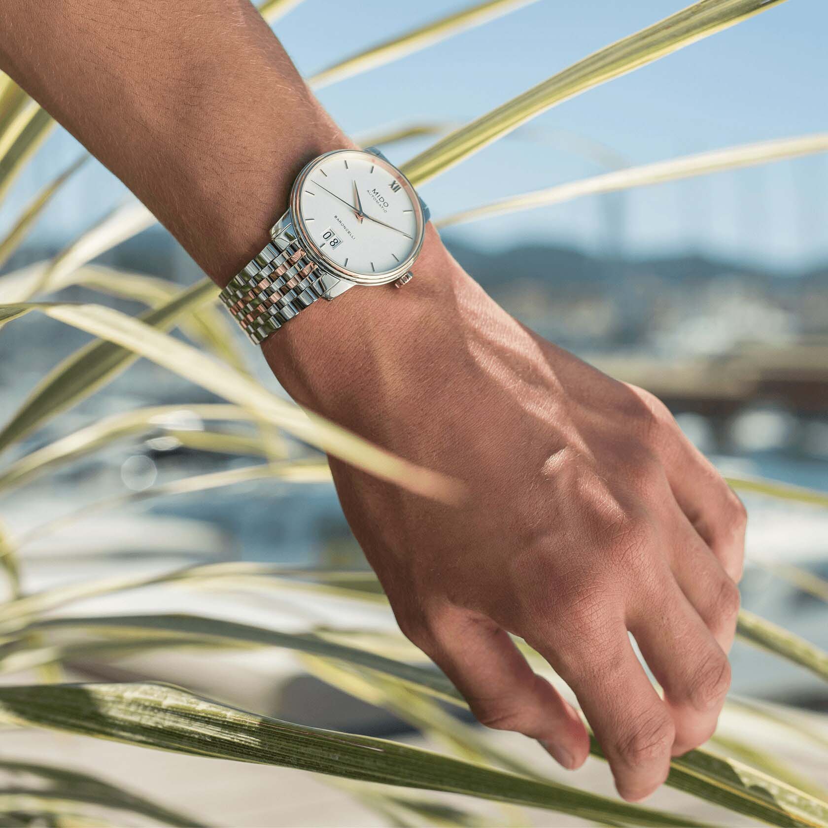 Mido Mido Baroncelli Big Date M027.426.22.018.00 мужские часы белый циферблат на запястье