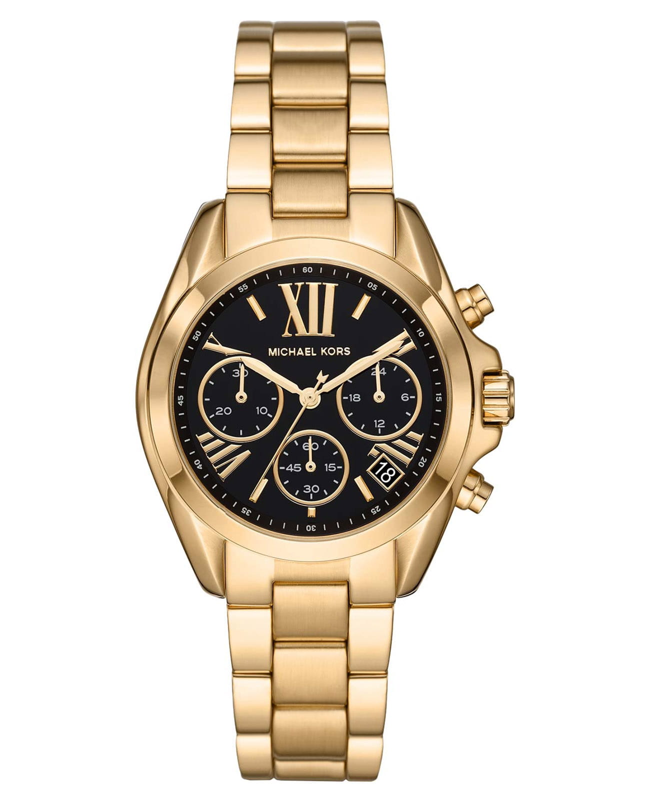 Michael Kors Michael Kors Bradshaw MK6959  MK6959 кварцевые женские часы черный циферблат, браслет сталь c pvd покрытием — вид спереди
