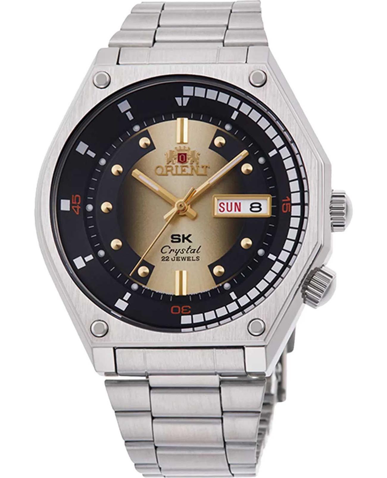 Orient Orient Revival RA-AA0B01G (RN-AA0B01G)  RA-AA0B01G механические мужские часы золотой циферблат, браслет нержавеющая сталь — вид спереди