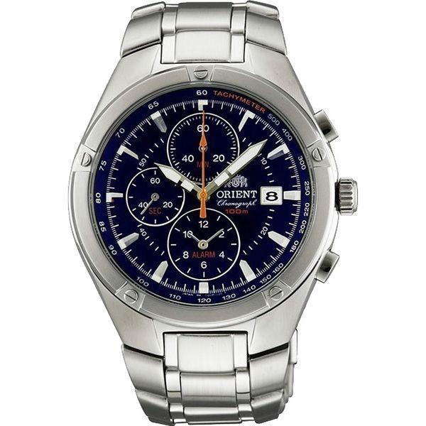 Orient Orient TD0P003D (FTD0P003D)  FTD0P003D кварцевые мужские часы синий циферблат, браслет 18-каратное желтое золото — вид спереди