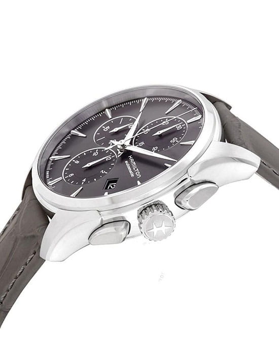 Hamilton Hamilton Jazzmaster Auto Chrono H32586881, jazzmaster швейцария мужские часы на браслете кожаный боковой вид