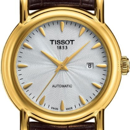 Tissot Tissot Carson Automatic Lady 18K Gold T907.007.16.031.00 Carson, наручные женские часы фото под углом